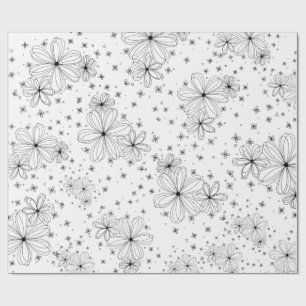 Floating Petals – Colorable Wrapping Paper