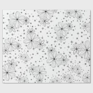 Floating Petals – Colorable Wrapping Paper