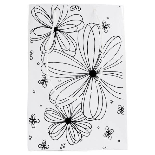 Floating Petals to colour Gift Bag (Front)