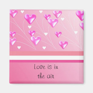 Floating Pink Hearts Magnet