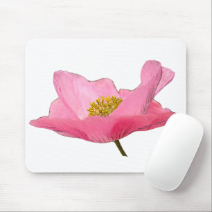 Floating Pink Poppy Close-up Mouse Pad