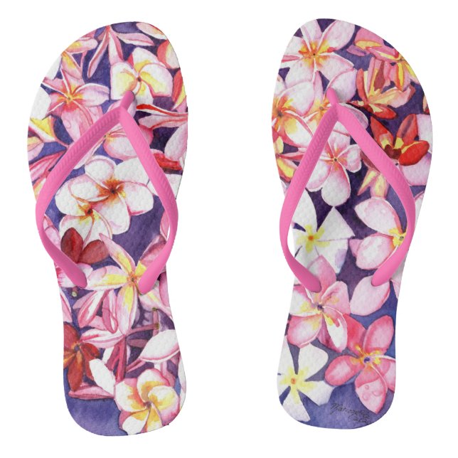 Floating Plumeria Thongs (Footbed)