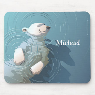 Floating Polar Bear Mouse Pad