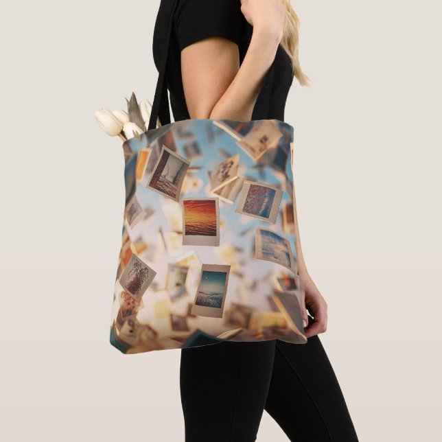 Floating Polaroid Memories Tote Bag (Close Up)