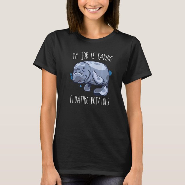 Floating Potato Manatee Marine Life   T-Shirt (Front)