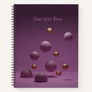 Floating Purple and Gold Spheres Notebook