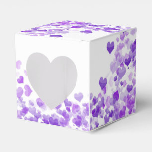 Floating purple hearts Favour Box