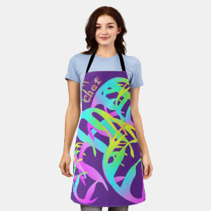 Floating Rainbow Leaf Purple Apron