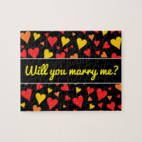 Floating Red, Orange and Yellow Hearts Pattern