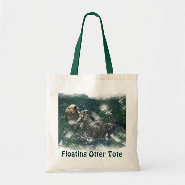 Floating Sea Otter Shopping Tote Series (Front)
