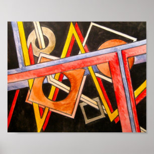 Floating Shapes-Abstract Art Geometric Poster