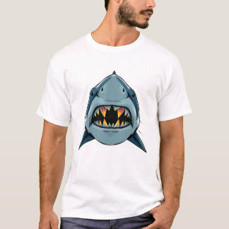 Floating Shark Face Art T-Shirt