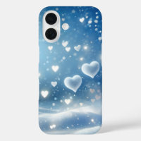 Floating Snow Hearts Over Snow Drifts