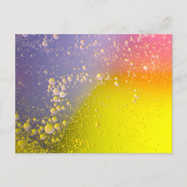 Floating Soda Bubbles Colourful Background Abstrac Postcard (Front)