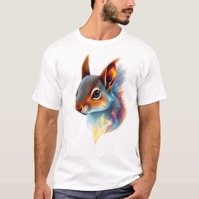 Floating Squirrel Face Art T-Shirt (Front)