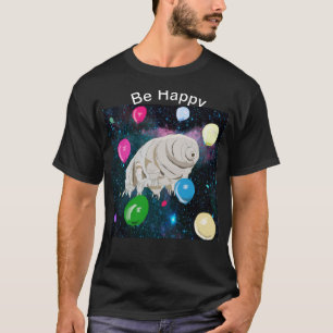 Floating Tardigrade in Space with Balloons T-Shirt