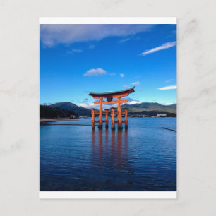Floating Torii at Itsukushima Shrine - Postcard