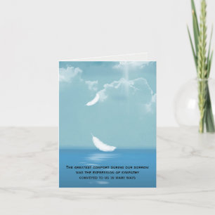 Floating White Feather Sympathy Thank You Card