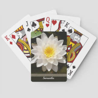 Floating White Waterlily Lotus Playing Cards
