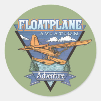 Floatplane Aviation Adventure Classic Round Sticker