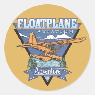 Floatplane Aviation Adventure Classic Round Sticker