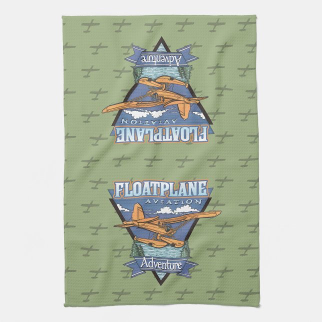 Floatplane Aviation Adventure Tea Towel (Vertical)