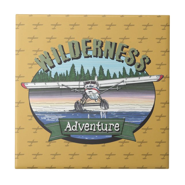 Floatplane Aviation Wilderness Adventure Ceramic Tile (Front)