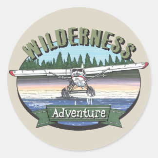 Floatplane Aviation Wilderness Adventure Classic Round Sticker