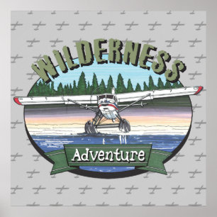 Floatplane Aviation Wilderness Adventure Poster