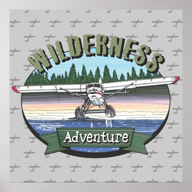 Floatplane Aviation Wilderness Adventure Poster (Front)
