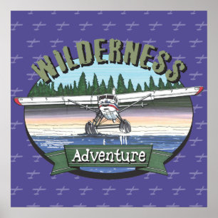 Floatplane Aviation Wilderness Adventure Poster