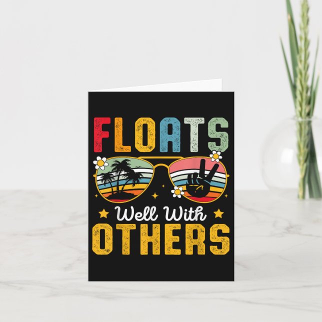 Floats Well With Others Funny River Tubing Float S Card (Front)