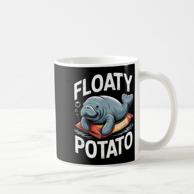 Floaty Tatoes Manatee Funny Sea Cow Ocean Animal L Coffee Mug (Right)