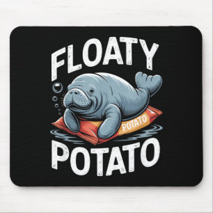 Floaty Tatoes Manatee Funny Sea Cow Ocean Animal L Mouse Pad