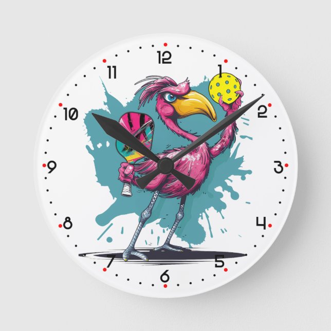 Flock Around and Find Out Pickleball  Round Clock (Front)
