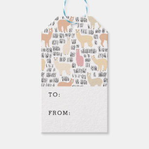 Flock Of Alpacas Pattern Gift Tags
