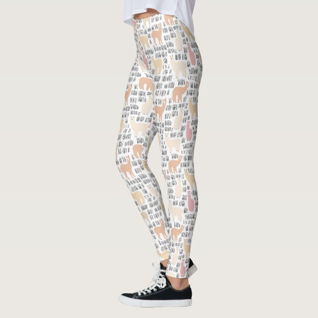 Flock Of Alpacas Pattern Leggings (Left)