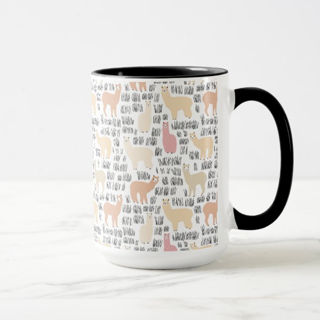 Flock Of Alpacas Pattern Mug (Right)