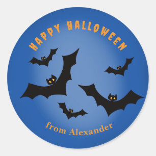 Flock of Bats personalised Classic Round Sticker