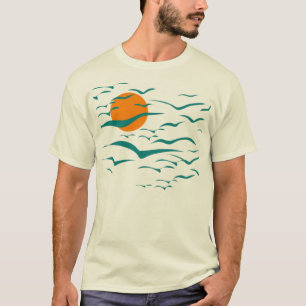 Flock Of Birds and Sunset T-Shirt