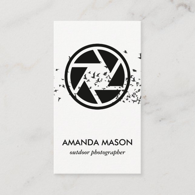 Flock of Birds | Camera Lenses Business Card (Front)