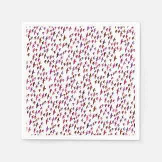 Flock of Birds in Pink and Purple Napkin