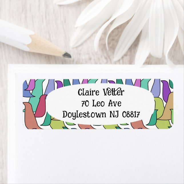 Flock of Birds  Return Address Label (Insitu)