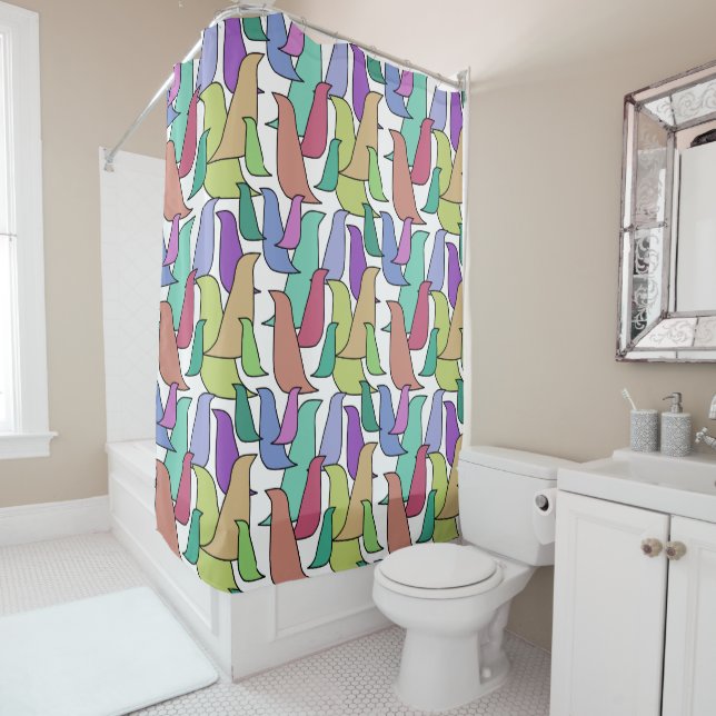 Flock of Birds  Shower Curtain (In Situ)