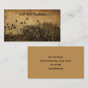 Flock Of Birds Vintage Antique Sepia Texture Geese Business Card