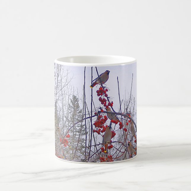 Flock of Cedar Waxwings Mug (Center)