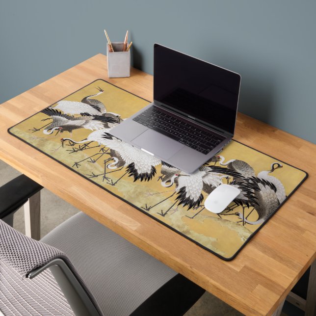 Flock of Cranes (right side) by Ishida Yutei Desk Mat (Office 2)