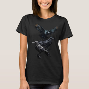 Flock of Crows Corvid Bird Logo T-Shirt