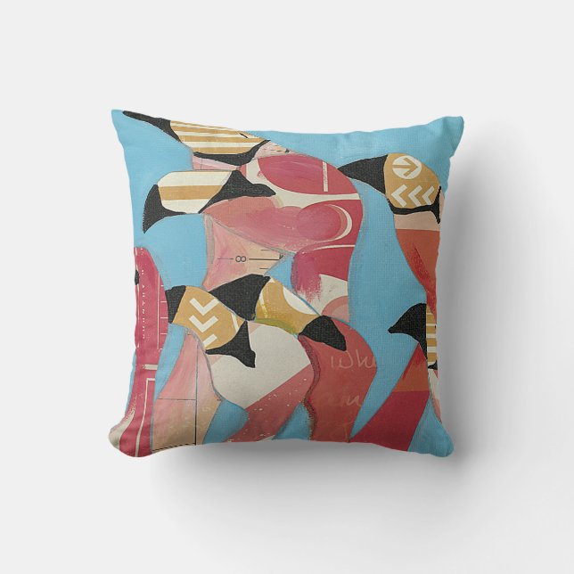 Flock of Flamingos Cushion (Front)