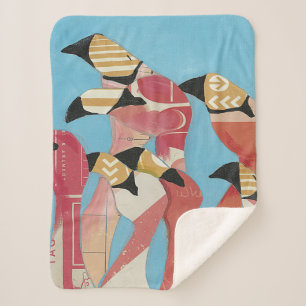 Flock of Flamingos Sherpa Blanket